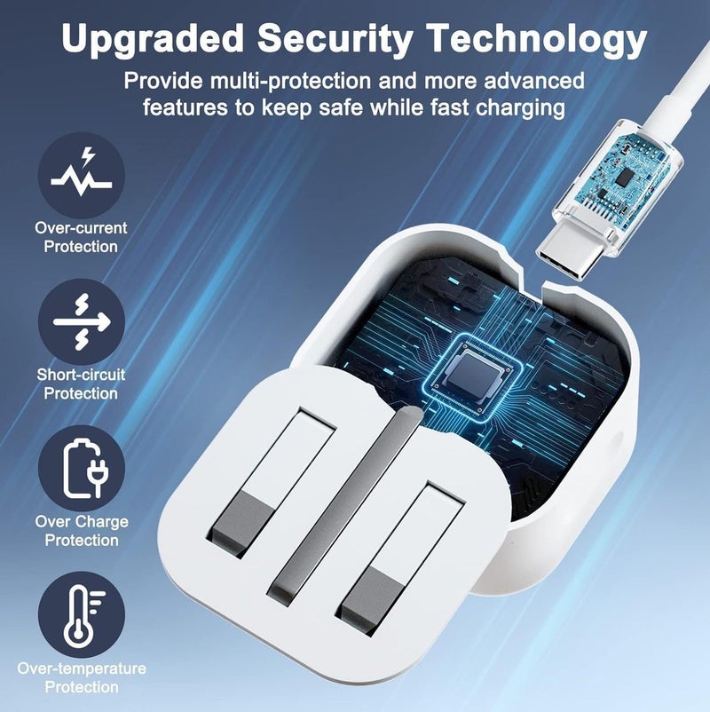 Field iPhone 20W Fast Charger | USB C Wall Fast Charger Adapter with 1.5m USB C to Lightning Cable Compatible with iPhone 14/14 Pro/14 Pro Max/13/12/SE2020/11/XR/XS Max/X/iPad - Image 2